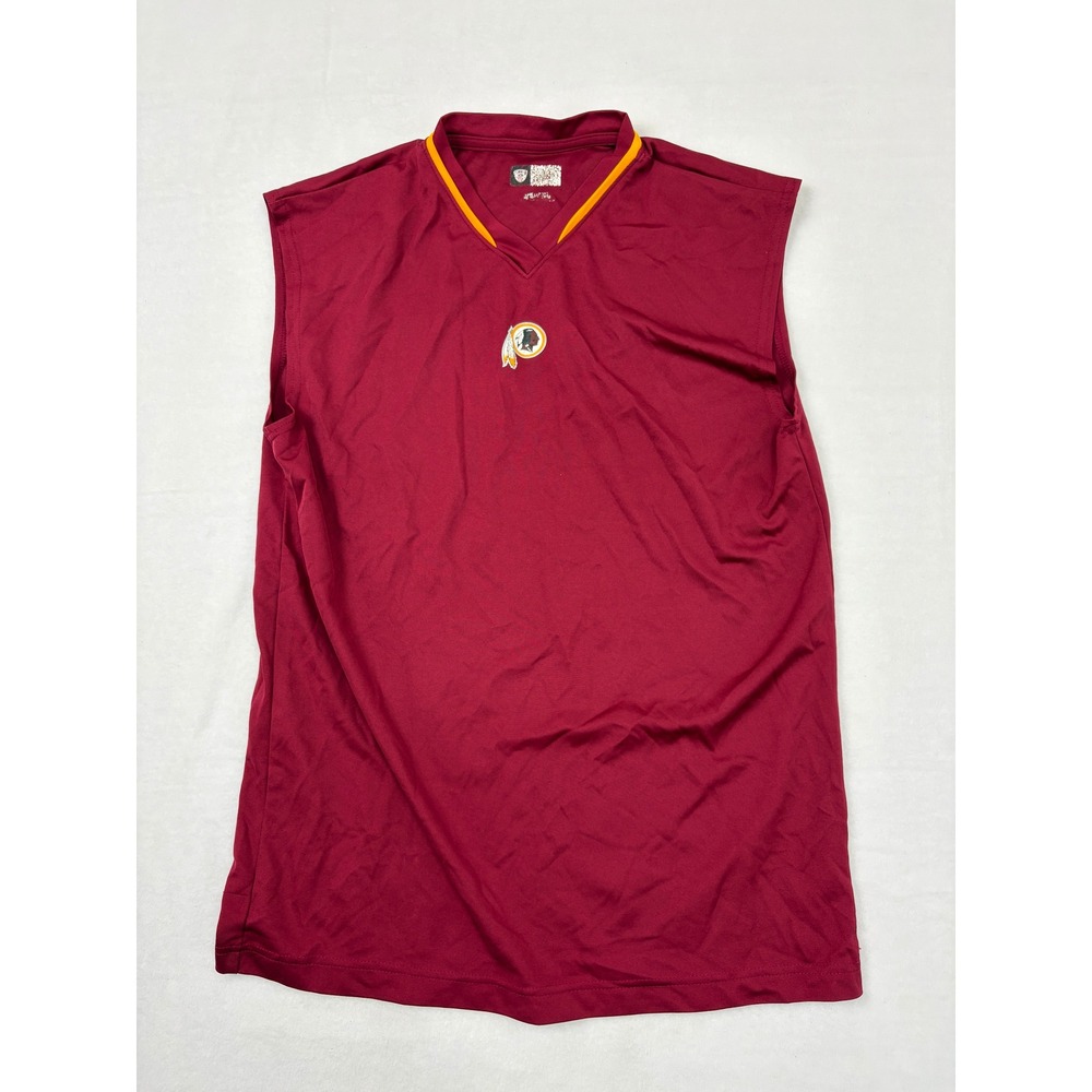 NFL Washington Redskins Sleeveless Training Shirt Mens M Burgundy Gold V-Neck